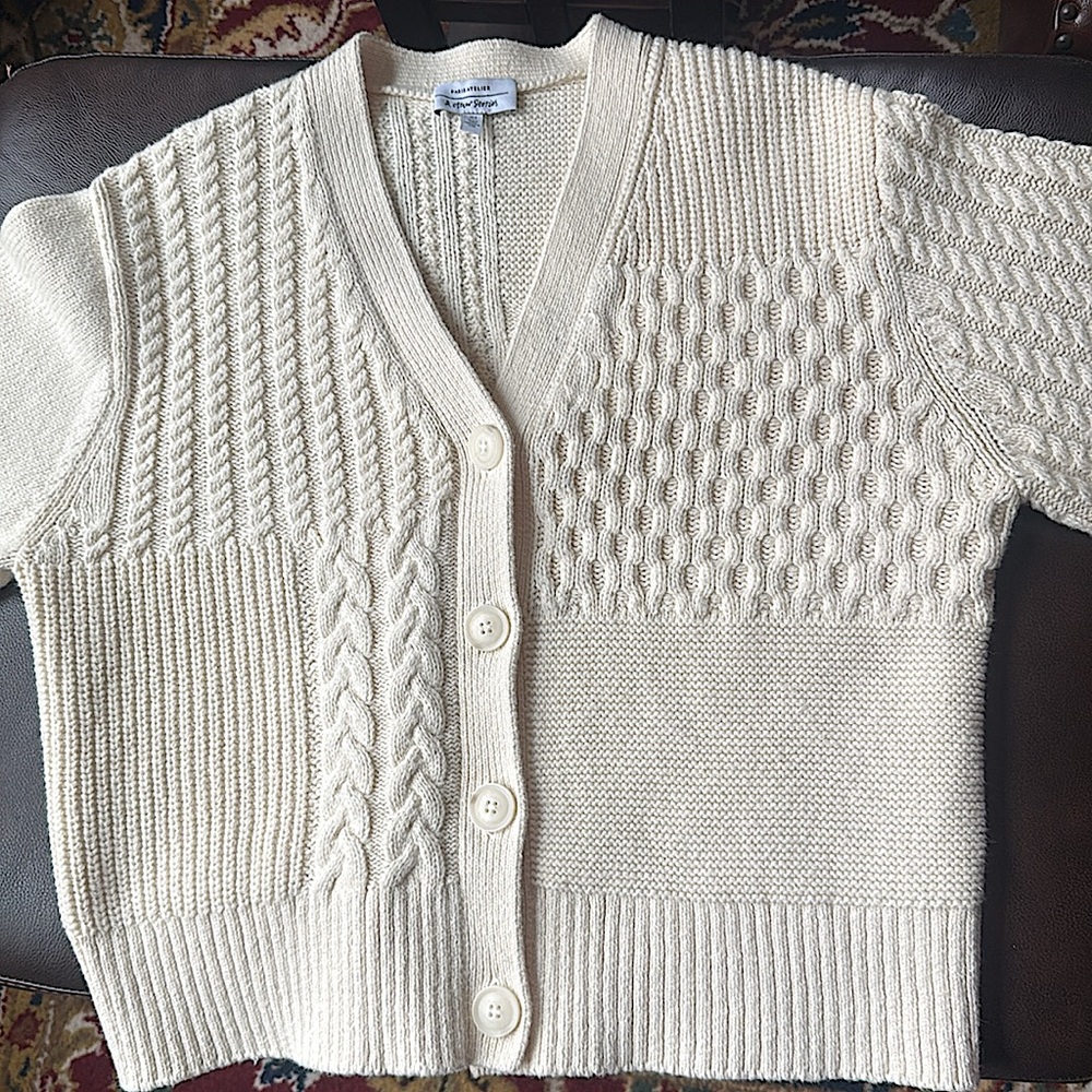 & Other Stories Ivory Textured Knit Cardigan - Picture 2 of 7